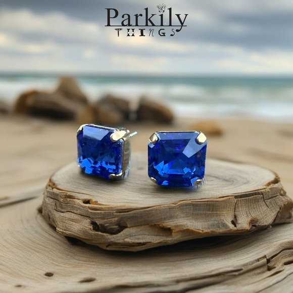 Jewelry - Sapphire Blue Crystal Stud Earrings